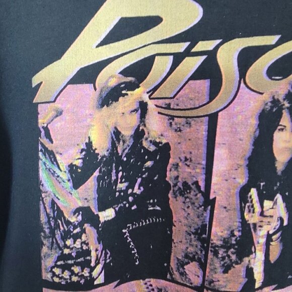 Poison T-Shirt Small Look What The Cat Dragged In Album Cover Print Gildan Tag - Picture 6 of 11
